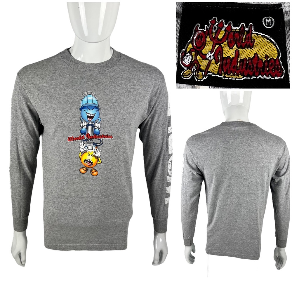 World Industries Men Medium Shirt Wet Willy Long Sleeves Vintage 90s Made In USA